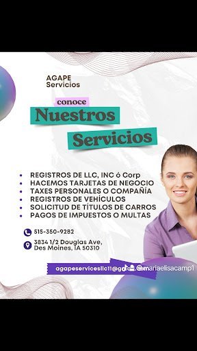 Tax preparation service Des Moines – AGAPE Servicios