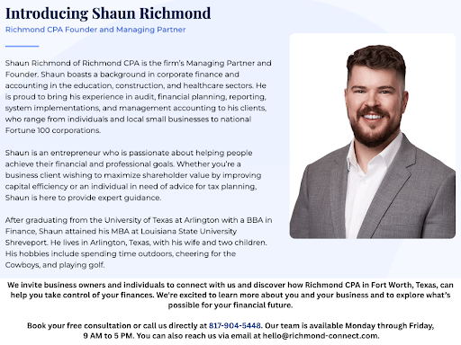 Chartered accountant Fort Worth – Richmond CPA