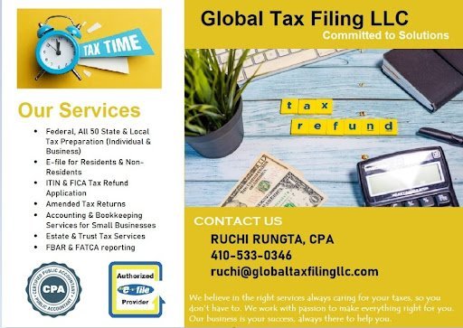 Tax preparation service Elkridge – Global Tax Filing LLC