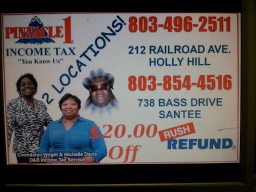 Tax preparation service Holly Hill – Pinnacle 1 Tax Services D & B