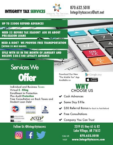 Bookkeeping Service Lake Village – Integrity Tax Services